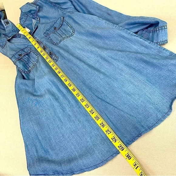 SO Women's 100% Lyocell Chambray Half Button Down Long Sleeve Top Shirt Size M - Picture 9 of 11